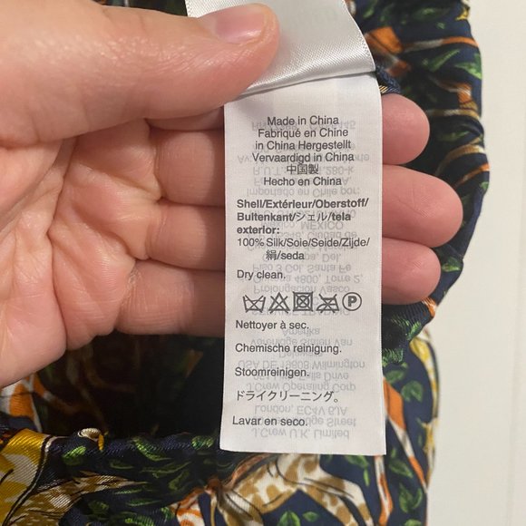 J. Crew Collection Pants Pull-on Silk Twill High Rise Pant Green Giraffes Sz 10 - Picture 9 of 10